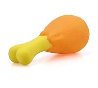 CUSROS Chicken Leg Puppy Toy, Elastic Interactive Toy, Dog Chew Toys, Puppy Teeth Cleaning Chewing Toy Dog Toothbrush Toy, PVC Squeaky Rubber Chicken Leg Pet Dog Toy for Home Yellow One Size