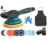 CUSROS Cordless Dual Action Polisher Buffer for Car, 12V Furniture Electric Polishing Waxer Machine Kit, Random Orbit Sander, 2500-5000 RPM 6 Variable Speeds with 2 x 2Ah Batteries, Gloves, Apron
