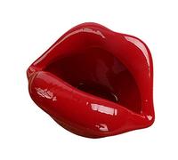 CUSROS Cute Cartoon Lips Shape Ceramic Ashtray Trendy Mouth Home Mini Boyfriend Gift for Indoor Car Home Office Wine Red