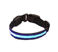 CUSROS Fashion Dog Pet Night Safety Collar Flashing Light Up Nylon Collar Band Gift for Your Pet Blue M