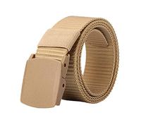 CUSROS Men's Perfect Fit Delicate Buckle Adjustable Belt for Everyday Wear Tactical Outdoor Sports Nylon Belt Lightweight Plain Belt (Light Brown)