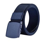 CUSROS Men's Perfect Fit Delicate Buckle Adjustable Belt for Everyday Wear Tactical Outdoor Sports Nylon Belt Lightweight Plain Belt (Navy Blue)