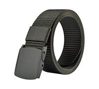 CUSROS Men's Perfect Fit Delicate Buckle Adjustable Belt for Everyday Wear Tactical Outdoor Sports Nylon Belt Lightweight Plain Belt (Dark Gray)