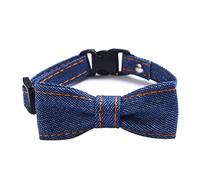 CUSROS Pet Denim Bow Tie Collar Cat Dog Adjustable Buckle Closure Neck Ring Strap Scarf Collar Band Gift for Your Pet Light Color 3