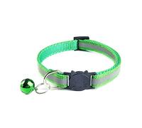 CUSROS Pets Dog Bell Night Safety Reflective Collar, Cat Head Buckle Necklace Neck Strap Dog Cat Collars Neck Belt Tie Scarf Collar Strap Grass Green One Size