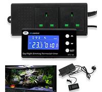 CUSROS PID Day Night Thermostat Dimming Timer, Temp Controller Dimmer, Digital LED Reptile Thermostat Plug Socket for Heat Lamp Heaters for Snake,Lizard,Tortoise,Vivarium,Terrarium Aquarium