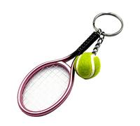 CUSROS Simulation Mini Tennis Racket Ball Keychain Pendant Bag Key Ring for Sports Lovers Purple One Size