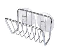 CUSROS Sink Sponge Holder, Metal Soap Dish Holder with Strong Suction Cups. Shower Soap Dish Soap Saver Holder Wall Mounted Punch-free, Sponge Wall Storage Rack Sponge Soap Organizer Silver