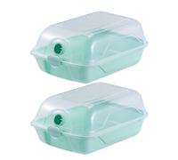 CUSROS Smell-proof Shoe Storage 2 Pcs Thickened Transparent Ventilated Box Dust-proof Anti-crack Reusable Universal Boot Container for Car Travel Shoes Cyan L