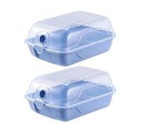 CUSROS Smell-proof Shoe Storage 2 Pcs Thickened Transparent Ventilated Box Dust-proof Anti-crack Reusable Universal Boot Container for Car Travel Shoes Blue XL
