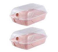CUSROS Smell-proof Shoe Storage 2 Pcs Thickened Transparent Ventilated Box Dust-proof Anti-crack Reusable Universal Boot Container for Car Travel Shoes Pink L
