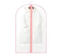 CUSROS Suit Cover Bag Apparel Hanging Pouch Transparent Clothing Dust with Hook Zipper Closure Moisture-proof Large Capacity Storage for Hats Scarves Pink XL