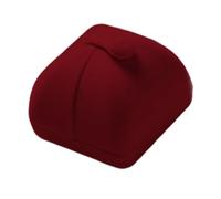 CUSROS Velvet Ring Box, Double Opening Ring Gift Box, Double Slot Ring Box, Vintage Button Lock Ring Display Holder Case for Valentines Day Proposal Engagement Wedding Birthday Ceremony Wine Red