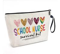 Cusrtyh Nurse Survival Kit Funny Canvas Zipper Makeup Bag, Travel Accessories Storage Toiletries Bag, Appreciation Gifts for Nurse Week Practitioner Nurse, Nurse Graduation Gifts, Nurses Day Gifts
