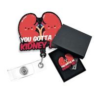 Cusrtyh, You Gotta Be Kidney Me Funny Renal Nurse Retractable Badge Reel with Alligator Clip, Gift for Nephrologist Doctors Nurses Urology Urologist，Black Glitter Badge Reel Gift,YXZ027