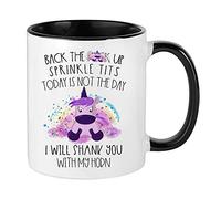 Cussing Unicorn Shank You with My Horn Coffee Mug. (Black Inside and Handle Mug)