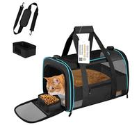 CUSSIOU Large Cat Carrier Dog Carrier, Pet Carrier for Large Cats, Dog Carrier for Medium Small Dogs, Collapsible Soft Sided Pet Carrier for Cats Dogs Puppy of 25l bs, Black