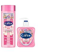 Cussons Carex Fun Edition Squashies Drumstick Hand Soap & Bath and Shower Gel. Dermatologically Tested. 500ml Shower & Bath Wash, 250ml Hand Soap. Strawberry & Cream scent