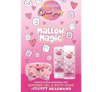 Cussons Creations Mallow Magic Gift Set, Marshmallow-Scented Bath and Shower Collection, Pink, with Fluffy Headband, Bath Soak and Shower Gel