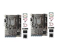 Cusstally 2 x B250C ETH Miner Motherboard + G3930 Processor + DDR4 8GB 2133MHz RAM + SSD 128G + Fan + SATA Cable + 12 PCIE to USB GPU Slot Switching Cable