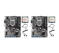 Cusstally 2 x B75 12x USB3.0 Mining Motherboards with Random CPU + Switch Cable + SATA Cable LGA1155 DDR3 SATA3.0 Memory