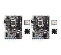 Cusstally 2x Mining Motherboard B75 ETH 12 PCIE to USB Adapter + CPU + Cooling Fan LGA1155 MSATA DDR3 B75 USB BTC Minor Motherboard