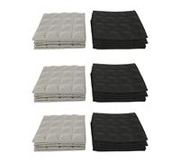 Cusstally 36 x Acoustic Foam Tiles of Charcoal - Soundproofing Foam Panels - Studio Sound Padding - 2 x 10 x 10 Inches (Grey Black)