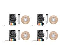 Cusstally 4 x PCIe 5.1 Sound Cards, PCI Surround 3D Audio Card for PC with High Performance Direct Sound and Low Support