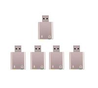 Cusstally 5 x USB 7.1 External USB Sound Card to 3.5 mm Adapter for Stereo Headphone Audio Sound Card Mini for Laptop PC