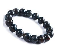 Cusstally charm bracelet 12mm Genuine Natural Blue Pietersite Gemstone Chatoyant Round Beads Bracelet AAAA