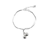 Cusstally Charm Bracelet 925 Silver Bracelets for Women Summer Trend Elegant Creative Double Layer Design Bells Tassel Party Jewelry