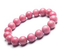 Cusstally charm bracelet Genuine Natural Rose Rhodonite Rhodochrosite Gemstone Round Bead Bracelet AAAA 11mm