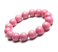 Cusstally charm bracelet Genuine Natural Rose Rhodonite Rhodochrosite Gemstone Round Bead Bracelet AAAA 13mm