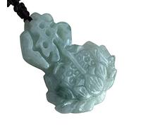 Cusstally Charm jewelry Myanmar Emerald Lotus Buddha Pendant Jade Stone Lucky Amulet Fo-Flower Necklace Fine Jewelry
