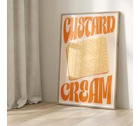 Custard Cream Biscuit Print Cute Home Decor Unframed Wall Art English Biscuit Kitchen Print Dining Room A5 A4 A3 A2 A1-2223 (A2-42 x 59.4cm)