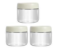 Custde Small Glass Containers With Lids,Overnight Oats Jars,15.2oz Condiment Salad Dressing Sauce Meal Prep Containers, Chia Pudding jars with lids.Yogurt container (9.8oz-3 Pack-Ash white)