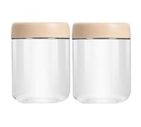 Custde Small Glass Containers With Lids,Overnight Oats Jars,15.2oz Condiment Salad Dressing Sauce Meal Prep Containers, Chia Pudding jars with lids.Yogurt container (15.2oz-2 Pack-Beige)