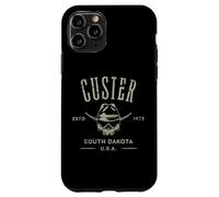 Custer South Dakota USA Distressed Skull Design Souvenir Case for iPhone 11 Pro