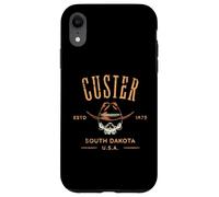 Custer South Dakota USA Distressed Skull Design Souvenir Case for iPhone XR