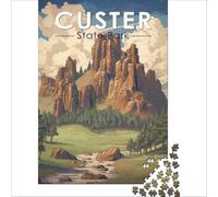 Custer State Park jigsaw for adults 1000 pieces | a festive family activity to enjoy together on christmas eve while waiting for the celebrations to enjoy at home38x52cm