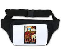 Custer State Park South Dakota Vintage Retro Travel Poster Waist Bag Fanny Pack White