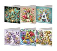 CustmArti Diamond Art Painting DIY Greeting Card Artistic Holiday Blessing Folding Set Stationery Ornament Handmade Present Keepsake-A