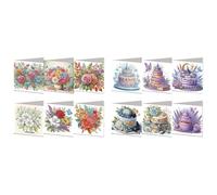 CustmArti Diamond Art Painting DIY Greeting Card Artistic Holiday Blessing Folding Set Stationery Ornament Handmade Present Keepsake-2PCS