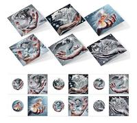 CustmArti Diamond Art Painting DIY Holiday Greeting Card Creative Blessing Folding Six-Pack Stationery Ornament Handmade Present Embroidery-Hand