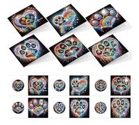 CustmArti Diamond Art Painting DIY Holiday Greeting Card Creative Blessing Folding Six-Pack Stationery Ornament Handmade Present Embroidery-Bear Paw