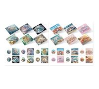 CustmArti Diamond Art Painting DIY Holiday Greeting Card Creative Blessing Folding Six-Pack Stationery Ornament Handmade Present Embroidery-2PCS Animal