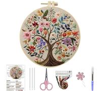 CustmArti DIY 3D Creative Design Hand Embroidery Kit with Colorful Tree of Life Pattern, Beginner-Friendly Decorative Painting-Tree-1
