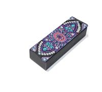 CustmArti DIY 5D Diamond Painting Glasses Case Kit, Rhinestone Sunglasses Storage Box, Stone Texture PU Leather Organizer, Beginner Craft with Tools & Crystals