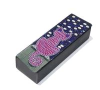 CustmArti DIY 5D Diamond Painting Glasses Case Kit, Rhinestone Sunglasses Storage Box, Stone Texture PU Leather Organizer, Beginner Craft with Tools & Crystals