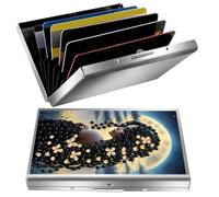 CustmArti DIY Diamond Art Painting Art Steel Bank Credit ID Card Holder Storage Case Creative Design Present-Woman